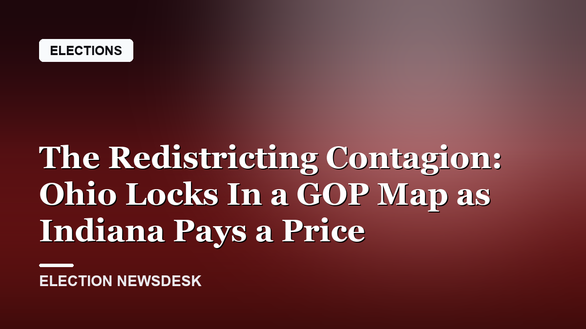 The Redistricting Contagion: Ohio Locks In a GOP Map as Indiana Pays a Price